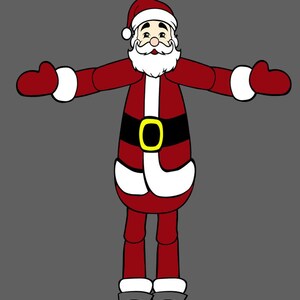 Arquivo Laser SVG para cabide de porta de Papai Noel articulado