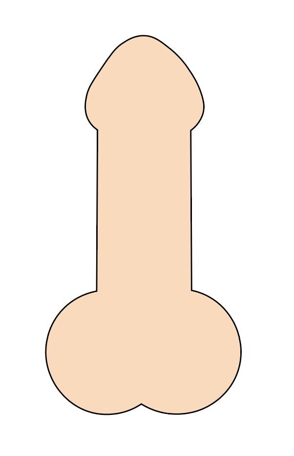 Silhouette Penis Cock Dick with Balls SVG File