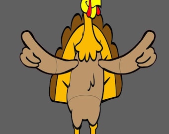 Door Hanger Poseable Turkey Thanksgiving SVG File