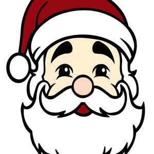 Arquivo SVG em camadas de cabeça de Papai Noel Feliz Natal