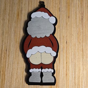Papai Noel Mooning Butt Ass Ornament Layered SVG Arquivo