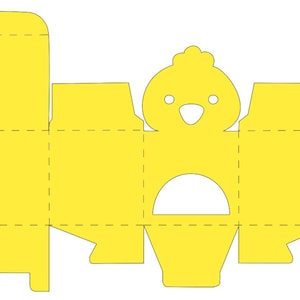 File SVG della scatola di dolcetti per bomboniere di pollo con pulcino di Pasqua