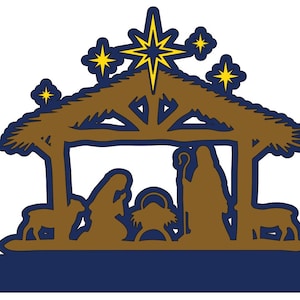 Holiday Changeable Sign Manger Scene SVG File