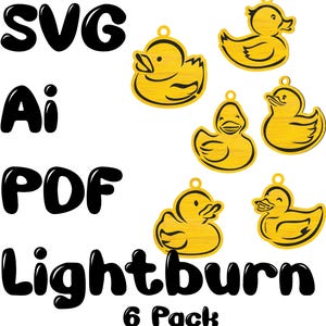 Llavero de patos de goma con diseño en capas (archivo SVG en capas)