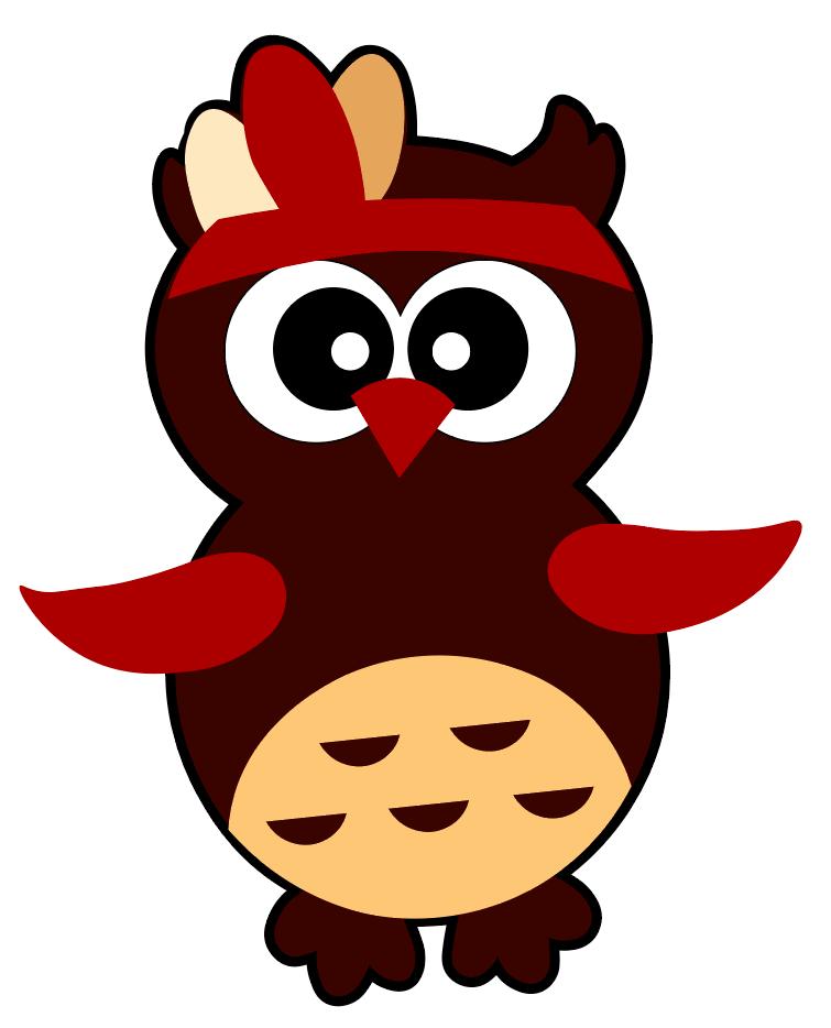 Layered Owl Turkey with Head Dress Thanksgiving SVG File
