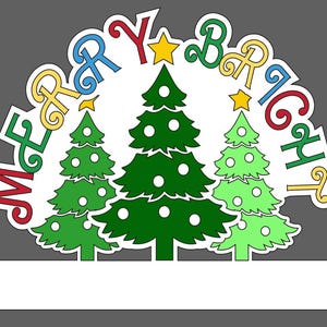 Urlaub veränderbare Zeichen fröhlich und hell mit Weihnachtsbäumen SVG-Datei