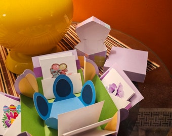 Exploding Easter Egg Favor Box with Cards SVG File