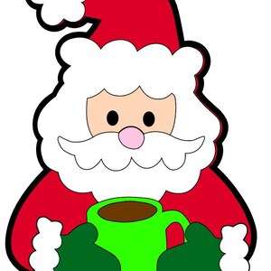 Papai Noel de Natal em camadas com luvas e chocolate quente Arquivo SVG