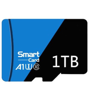 Tarjeta de memoria de 1 TB para tarjetas Micro SD TF Flash Clase 10 de alta velocidad para teléfonos y dispositivos inteligentes con cámara, color negro/azul