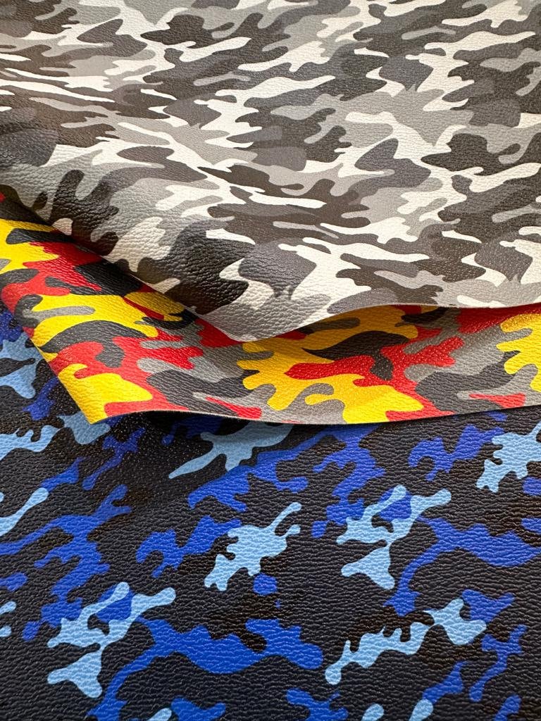 High Quality camouflage YARD Leather , Olive   Leather , faux leather , leather fabric , printed leather , leather sheets , custom print
