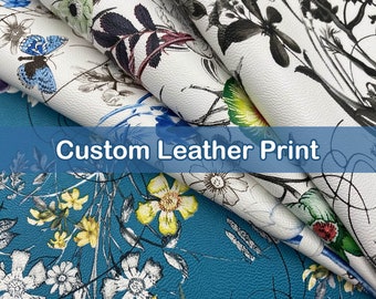 Custom Print Your Pattern Leather , Personalized Leather , faux leather , leather fabric , printed leather , leather sheets , custom print