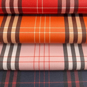 Couro de alta qualidade Tartan YARD, couro xadrez, couro sintético, tecido de couro, couro impresso, folhas de couro, impressão personalizada