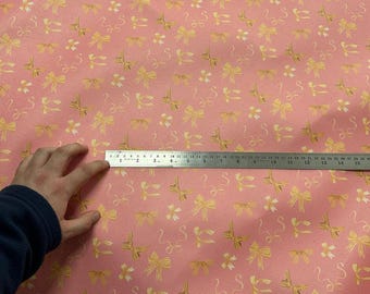 Pink Bows Faux Leather Fabric, DIY Crafting -