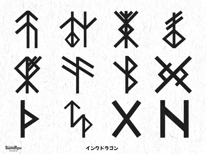 Nordic Runes Tattoo | Procreate & Photoshop | Stamps | Stencils ...