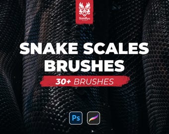 Snake Scales Brushes | Procreate & Photoshop | Stamps | Stencils | Instand Download | High Resolution