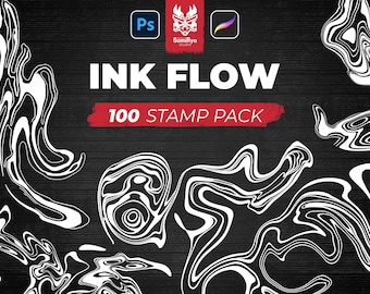 Ink Flow Tattoo | Procreate & Photoshop | Stamps | Stencils | Brushes | Instant Download | High Resolution