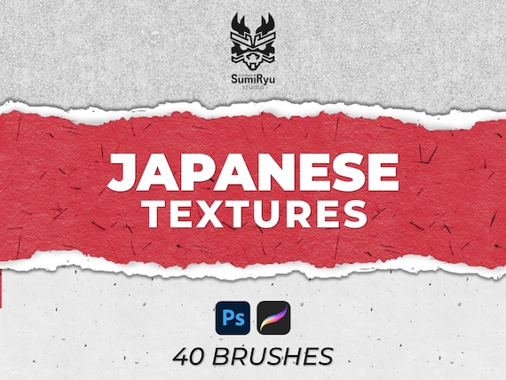 Japanese Paper Textures Brushes | Procreate & Photoshop Bundle | Patterns | Overlay | Canvas | Instant Download | High Resolution