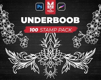 Underboob Tattoo | Procreate & Photoshop | Stamps | Stencils | Brushes | Instant Download | High Resolution