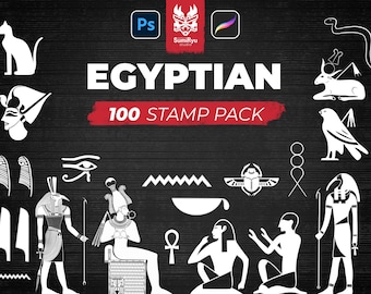 Tattoo Symboles égyptiens | Procréation et Photoshop | Timbres | Pochoirs | Pinceaux | Téléchargement instantané | Haute résolution