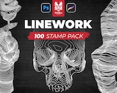 Linework Tattoo | Procreate & Photoshop | Stamps | Stencils | Brushes | Instant Download | High Resolution