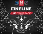 Fineline Tattoo | Procreate & Photoshop | Stamps | Stencils | Brushes | Instant Download | High Resolution