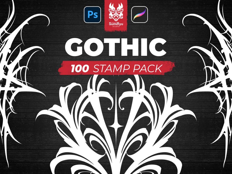 Gothic Tattoo | Procreate & Photoshop | Stamps | Stencils | Brushes ...