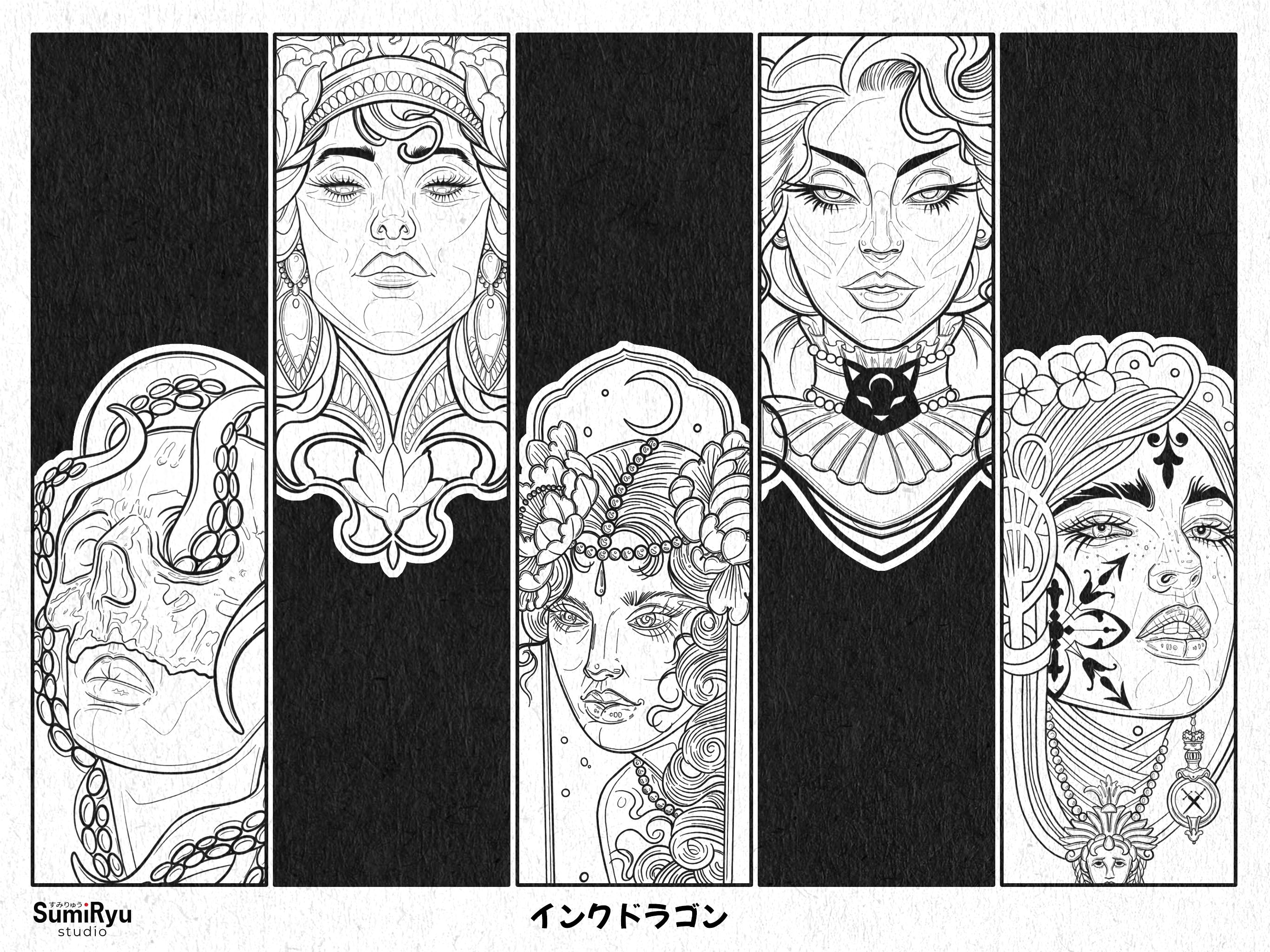 Neo Traditional Women Stamps: Procreate Tattoo Stencil Brushes (volume ...