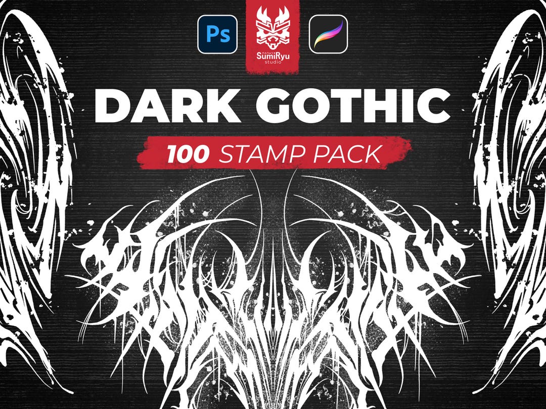 Dark Gothic Tattoo | Procreate & Photoshop | Stamps | Stencils ...