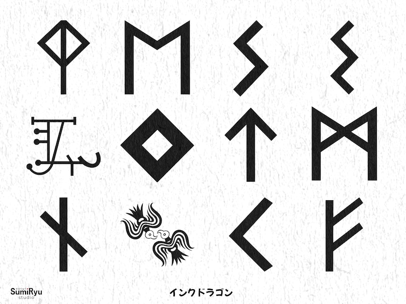 Nordic Runes Tattoo | Procreate & Photoshop | Stamps | Stencils ...