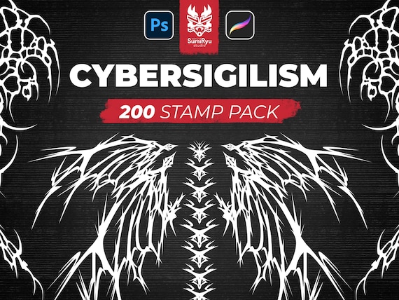 Cybersigilism Tattoo | Procreate & Photoshop | Stamps | Stencils | Brushes | Instant Download | High Resolution