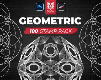 Geometrical Tattoo | Procreate & Photoshop | Stamps | Stencils | Brushes | Instant Download | High Resolution