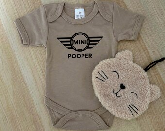 Bedrukt babyrompertje korte mouw • Mini pooper