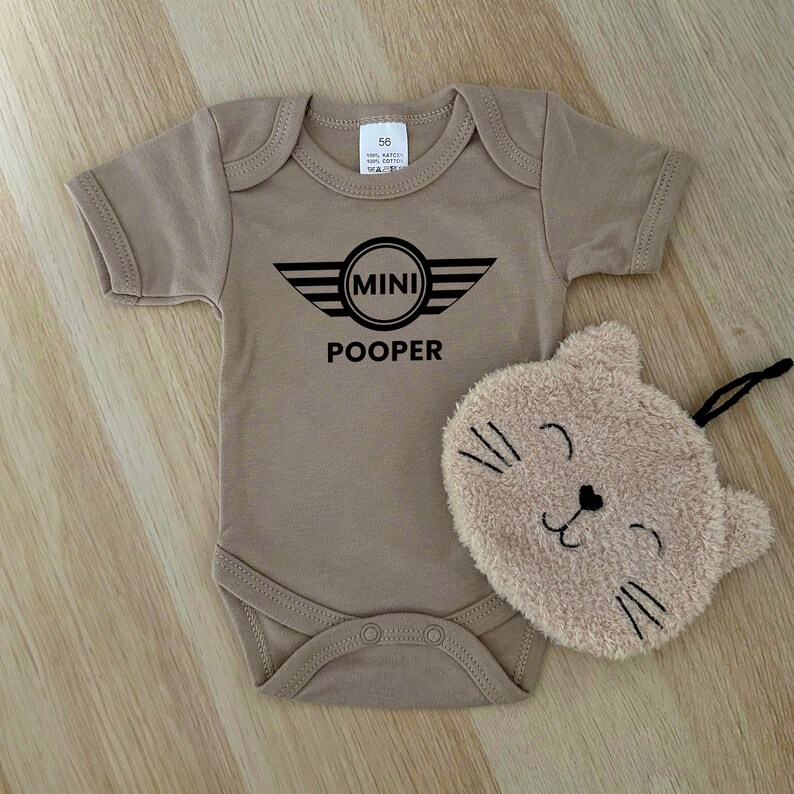 Bedrukt babyrompertje korte mouw Mini pooper afbeelding 1