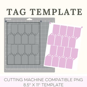 Digitale tagsjabloon machinesnijder driehoek tag Cricut snijsjabloon Silhouet gesneden patroon voor tag precisiesnijsjabloon Tagpapier