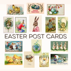 Carte postale de Pâques instantanée Éphémères de Pâques vintage printemps Carte postale de printemps Carte de Pâques vintage Carte de Pâques imprimable Printemps Éphémères de printemps