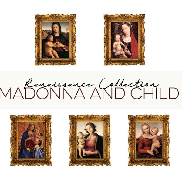 Instant Art Madonna and Child Renaissance Painting Digital Download Religious Art Renaissance Historical Art Virgin and Child Art Printable