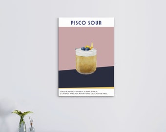 Pisco Sour Cocktail Print: Vibrant Kitchen & Bar Wall Art