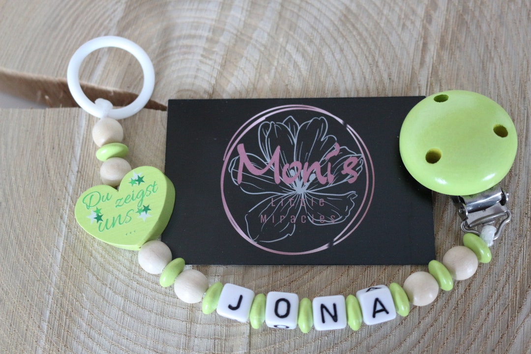 Unique Pacifier Chain Pacifier Chains Personalized, With Name, Heart Saying