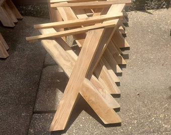 Super Heavy Duty Table Legs, Oak Table legs X-shaped DIY // Unfinished