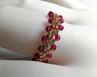 Anillo de eternidad de espinela rosa, anillo, piedras preciosas naturales, amor | Vitalidad | Resiliencia | Protección