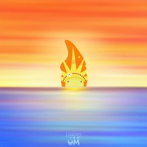 Legends of OM® Sun Poster Print, Decorative Yellow OM Digital Art, Uplifting Wall Decor, Positivity & Energy Artwork, Spiritual Room Poster