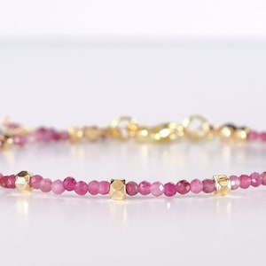 Pink Tourmaline Bracelet for Women - Natural Gemstone Bracelet | October Birthstone Gift