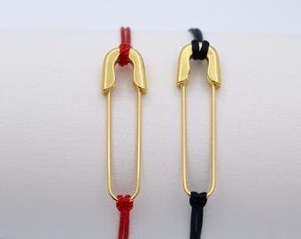 Safety Pin Bracelet | Red String Bracelet for Women and Men | Protection Jewelry