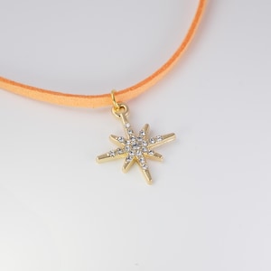 Dainty North Star Necklace | Simple Starburst Necklace for Women with Sparkling Cubic Zirconia