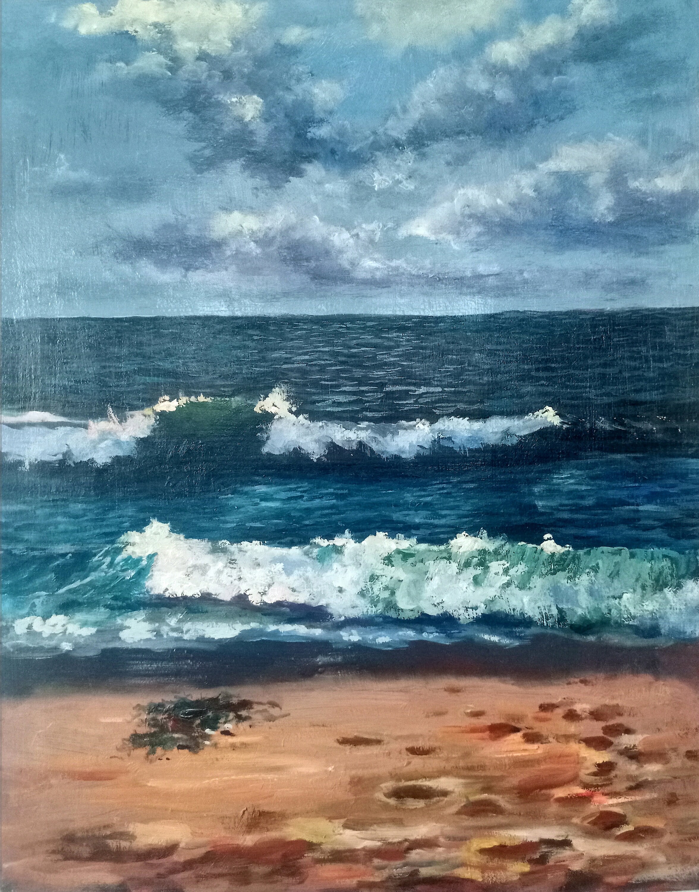 【P50号】good blue(cave) 油絵 oil painting P50号】good blue(cave) 油絵 oil painting