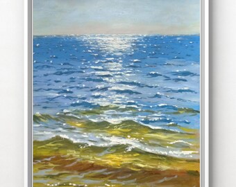 Original Oil Painting: Bright Sun Seascape - Black Sea Artwork