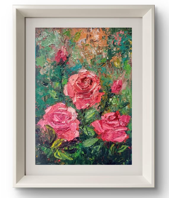 バラ 油絵 薔薇 絵画 花 インテリア 油絵 田中清 五月の薔薇 額付き
