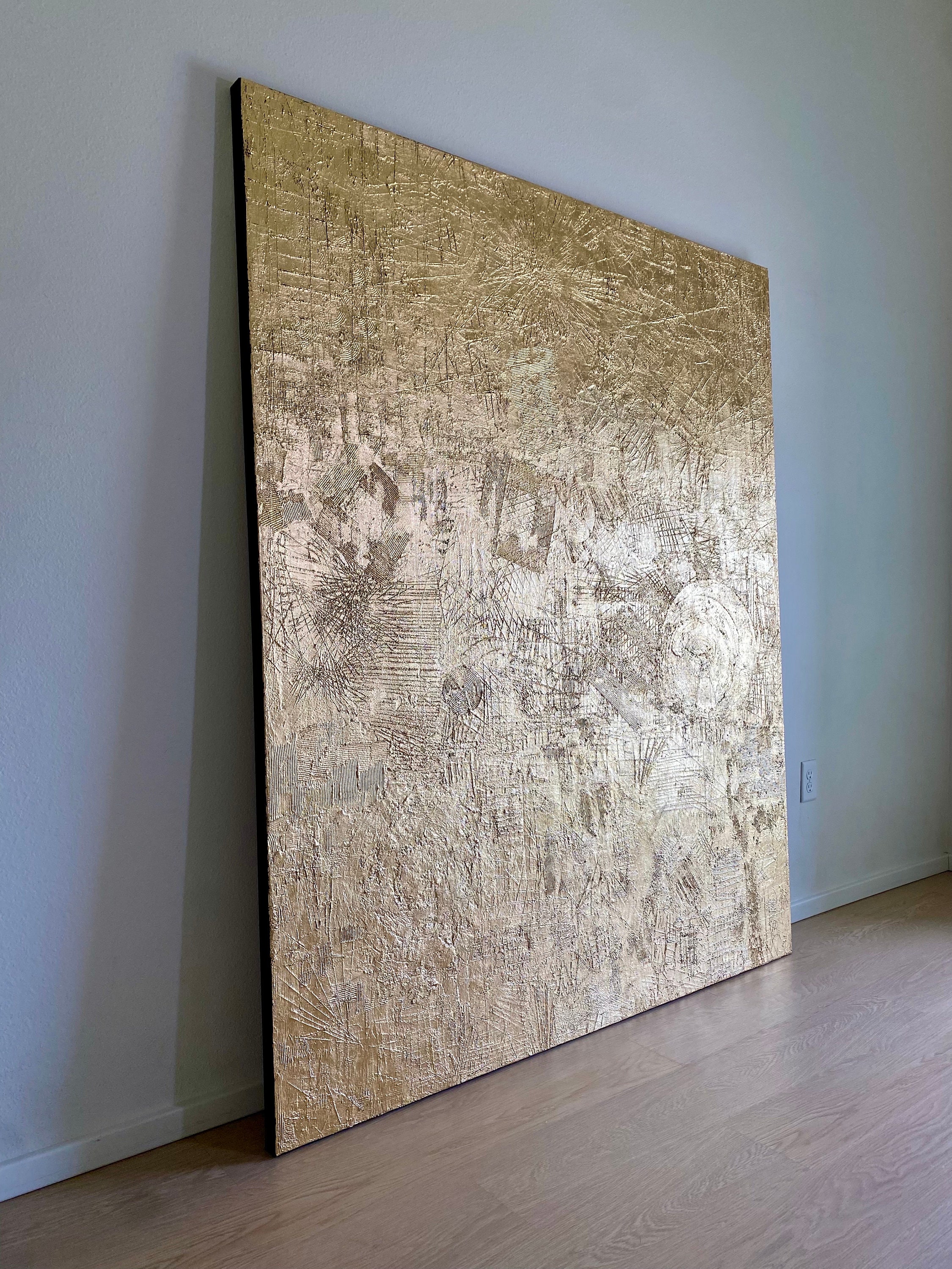 Original Gold Leaf Wall Art 3D Texture Painting Modern Abstract Art ...