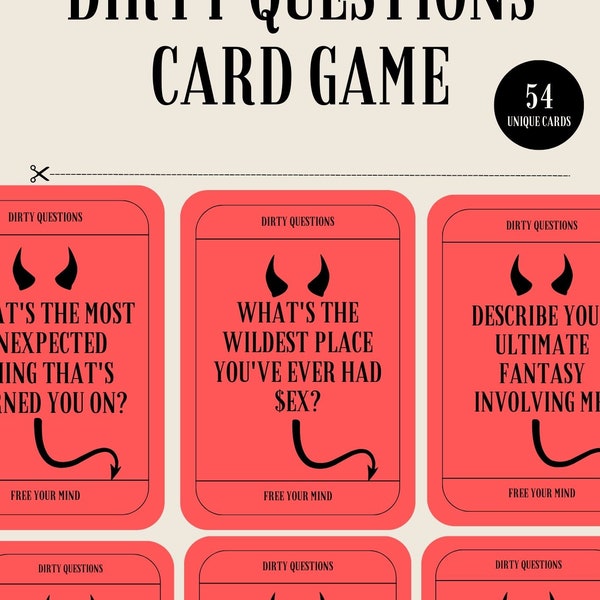 Printable Intimate And Dirty Questions Cards: 54 Provocative Questions for Couples