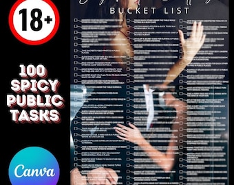 100 Naughty Dares for Couples, Sexy Public Challenges (Printable & Editable)